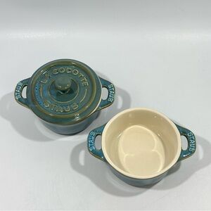 Staub Ceramic Mini La Cocotte Set Rustic Turquoise 0.2L/0.25Qt 10cm/4.0" READ